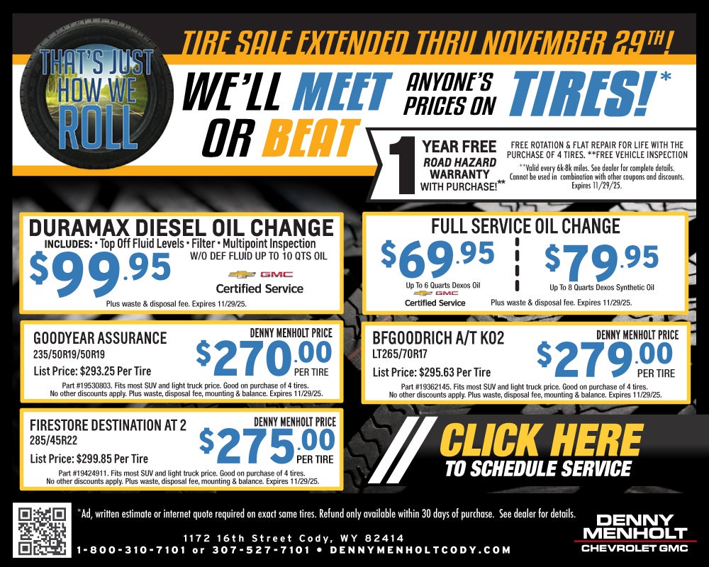 Denny Menholt Cody Service Specials